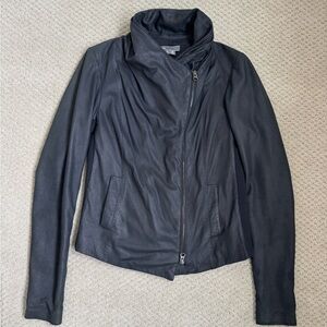 Vince Black Leather Jacket small